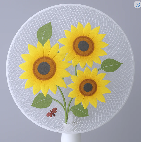 Sunflower Mesh Fan Cover – Dust Protection & Stylish Fit