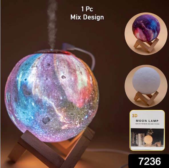 3D Moon Lamp Diffuser – LED Humidifier & Night Light | Styleva