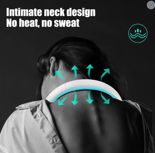 Neck Fan – Portable USB Rechargeable, Hands-Free Cooling | FitFuzion