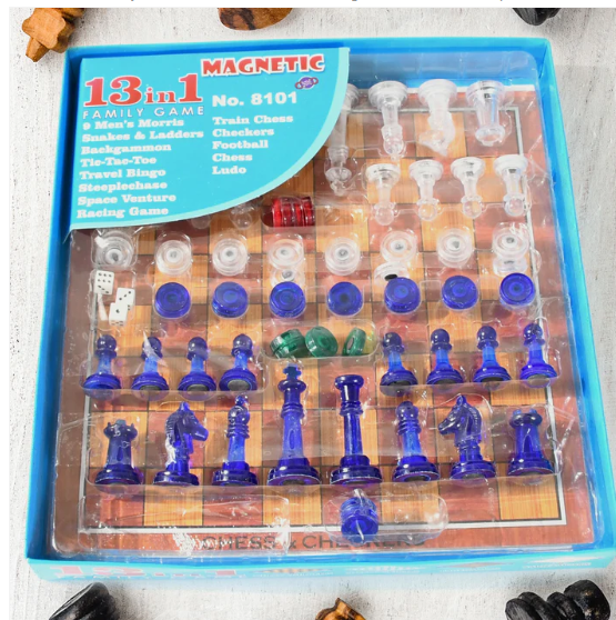 Family Board Game Set – 13-in-1 Magnetic Chess & Ludo | Dollamis