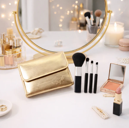 Makeup Brush Set – 4 in 1 Professional Brushes with Pouch