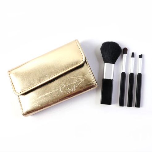 Makeup Brush Set – 4 in 1 Professional Brushes with Pouch - Image 4