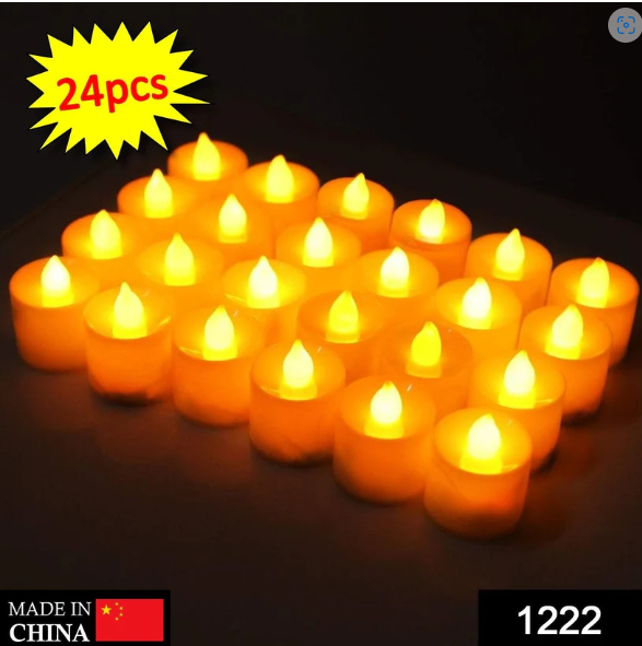 LED Tealight Candles – White 24 Pcs for Diwali Decor | Indo Glow