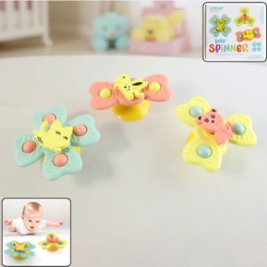 Baby Spinner Toy Set – 3-Pc Suction Cup Spinning Toys for Sensory Play