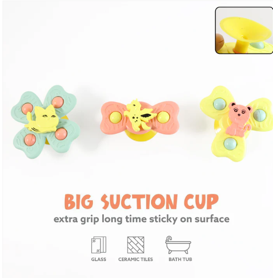 Baby Spinner Toy Set – 3-Pc Suction Cup Spinning Toys for Sensory Play - Image 3