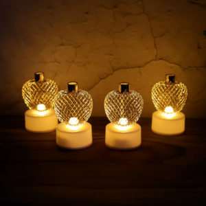 Apple LED Tealight Candles – Flameless Festive Glow (Set of 4)