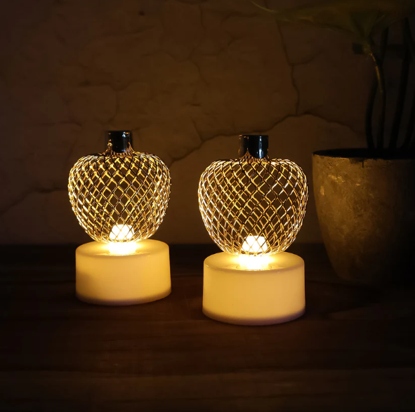 Apple LED Tealight Candles – Flameless Festive Glow (Set of 4)