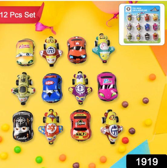 Mini Pull Back Car Toy Set – 12-Piece Vehicle Collection | Aditi - Image 2