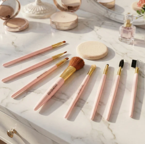 Professional Makeup Brush Set 9-in-1 – Complete Face & Eye Kit
