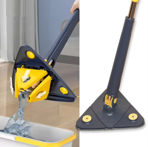 Triangle Cleaning Mop – 360° Rotatable with Long Handle | Storenzo