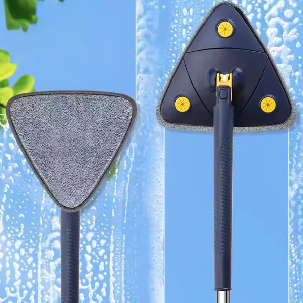 Triangle Cleaning Mop – 360° Rotatable with Long Handle | Storenzo