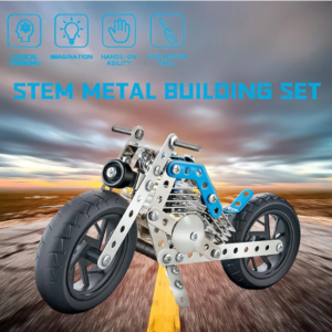 Metal Bike Construction Kit – 140 Part STEM Toy | Little Blocks