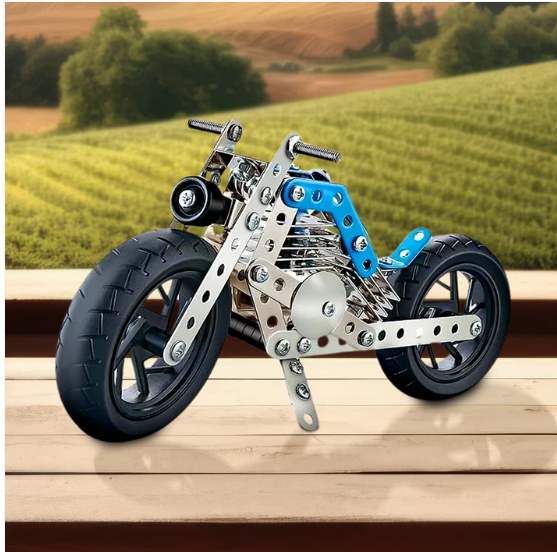 Metal Bike Construction Kit – 140 Part STEM Toy | Little Blocks - Image 2