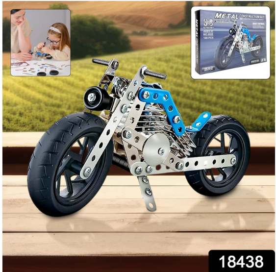 Metal Bike Construction Kit – 140 Part STEM Toy | Little Blocks - Image 3