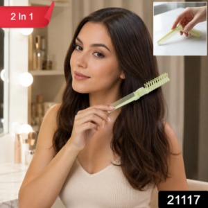 Foldable 2-in-1 Hair Comb & Brush – Compact & Travel-Friendly Design