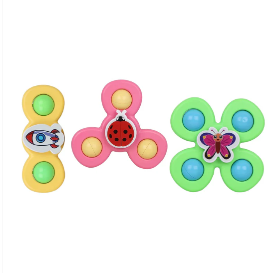 Baby Spinner Toy Set – 3 Pc Sensory Spin Toys with Suction Cups - Image 4