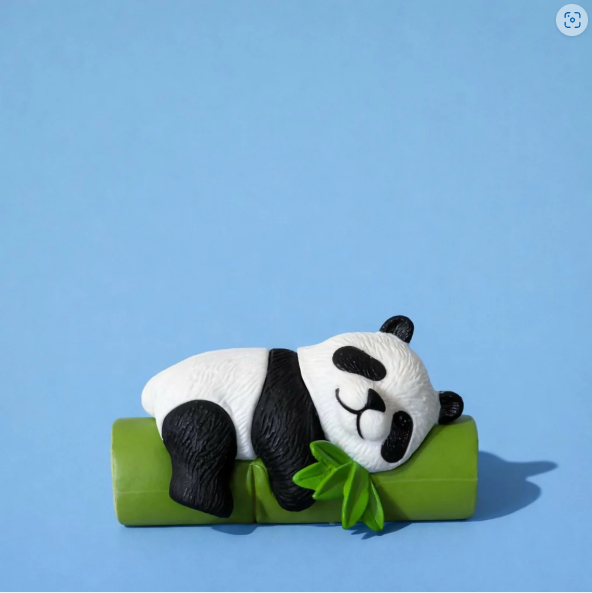 Sleeping Panda Showpiece – Cute Mini Bamboo Resin Figurine