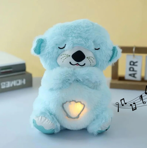 Musical Teddy Bear Plush Toy – Soft, LED Light & Soothing Music