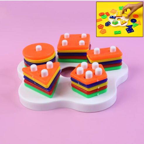 Geometric Stacking Sorter Toy – Toddler Shape Learning & Skills