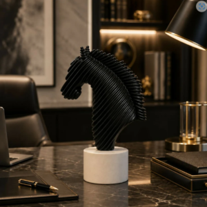 Modern Horse Head Statue – Elegant Home & Office Decor