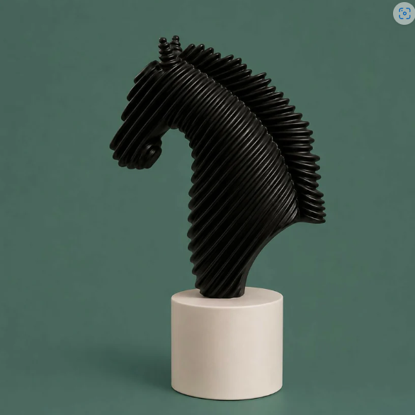 Modern Horse Head Statue – Elegant Home & Office Decor