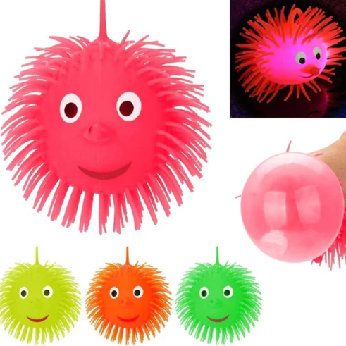 LED Spiky Puffer Ball – Soft Light-Up Stress Relief Toy