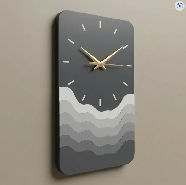 Modern Minimalist Wave Wall Clock – Sleek & Silent Decor