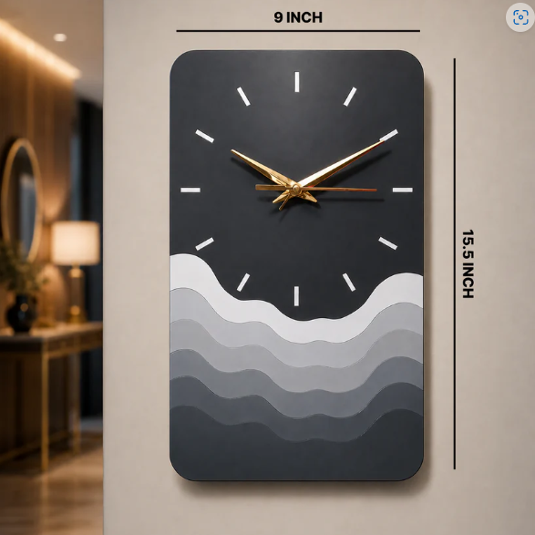 Modern Minimalist Wave Wall Clock – Sleek & Silent Decor