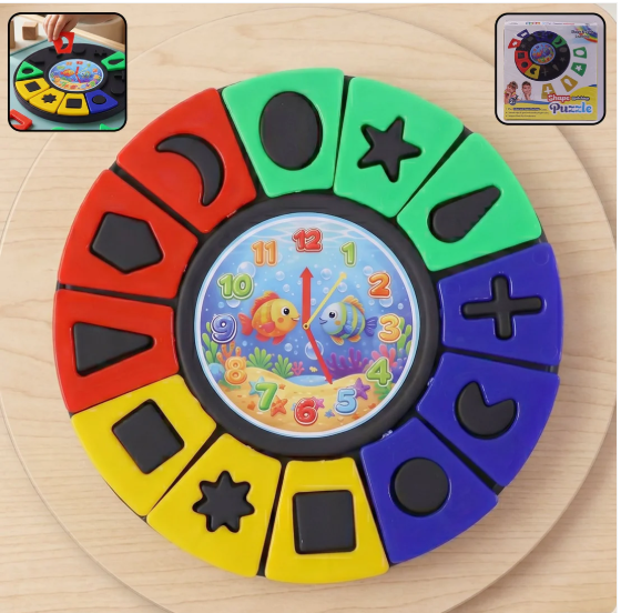 Shape & Color Matching Puzzle Toy with Clock – Early Learning Fun
