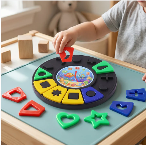 Shape & Color Matching Puzzle Toy with Clock – Early Learning Fun - Image 3