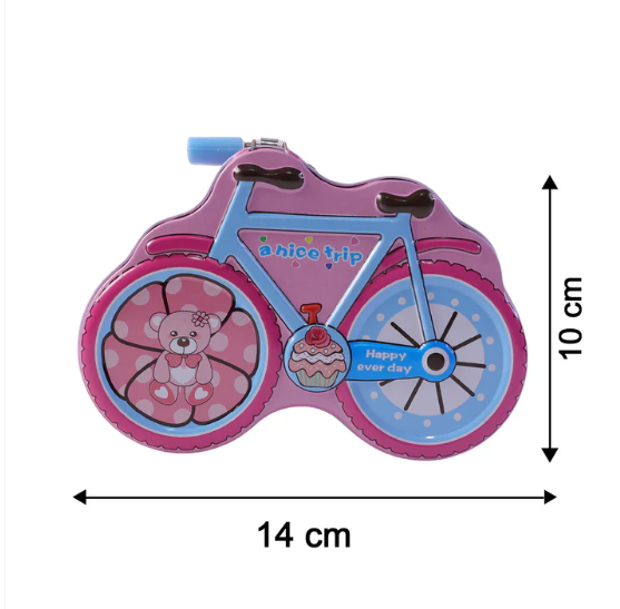 Bicycle Shape Piggy Bank – Colourful Kids’ Saving Toy with Lock - Image 4