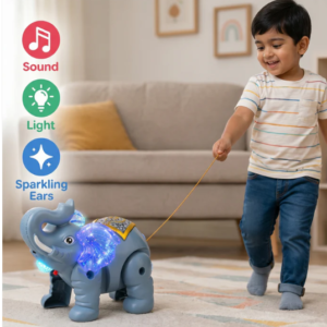 Light-Up Elephant Pull Toy – Engaging & Educational Sensory Play