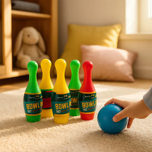 Kids Indoor Bowling Set – Colorful Pins & Soft Balls for Fun Play