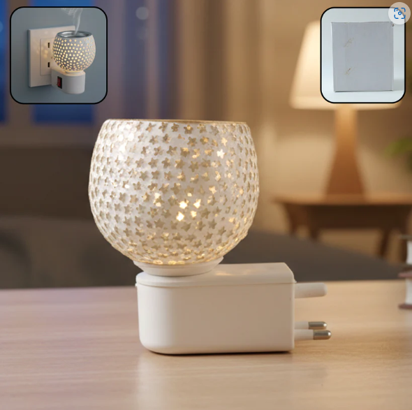 Star Cut Glass Aroma Diffuser – Elegant Plug-In Night Lamp