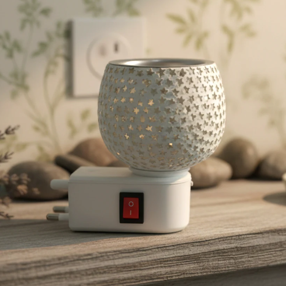 Star Cut Glass Aroma Diffuser – Elegant Plug-In Night Lamp