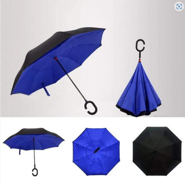 Windproof Reverse Umbrella – C-Handle, Upside Down Design | DrizzlePro