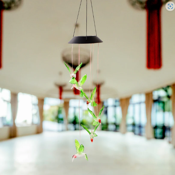 Solar Hummingbird Wind Chimes – Colorful LED Garden Decor