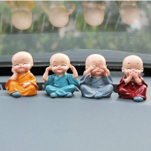 Baby Buddha Statue Set – 4-Piece Lightweight Decorative Showpieces