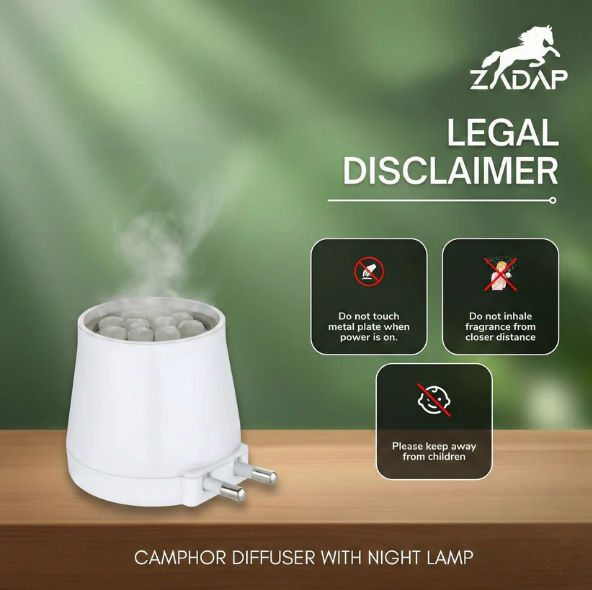 Kapoor Dani – Safe Electric Wooden Camphor Burner & Night Lamp - White