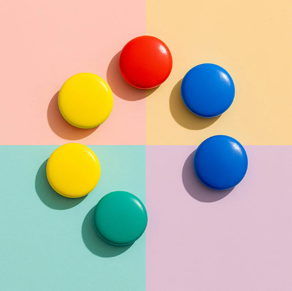 Magnetic Symbols – Set of 6 Vibrant Round Office Magnets