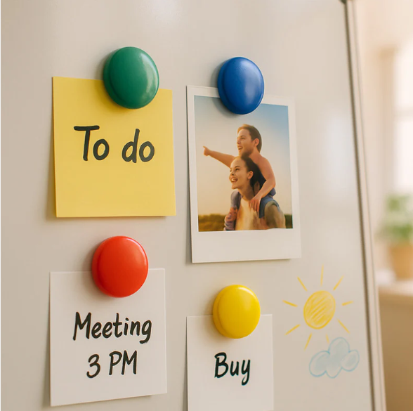 Magnetic Symbols – Set of 6 Vibrant Round Office Magnets