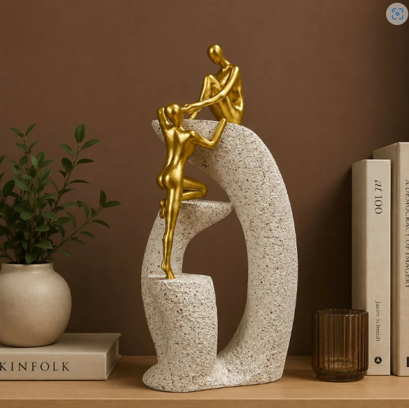 Abstract Couple Climbing Resin Showpiece for Home Decor (Any Color 1 PC)