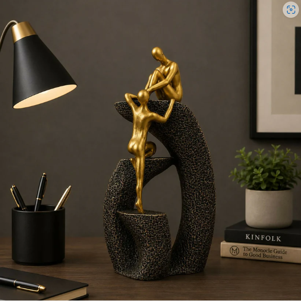 Abstract Couple Climbing Resin Showpiece for Home Decor (Any Color 1 PC)