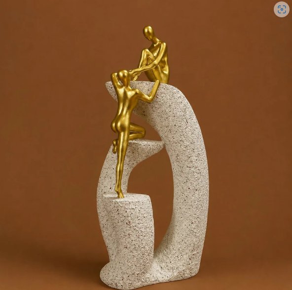 Abstract Couple Climbing Resin Showpiece for Home Decor (Any Color 1 PC)