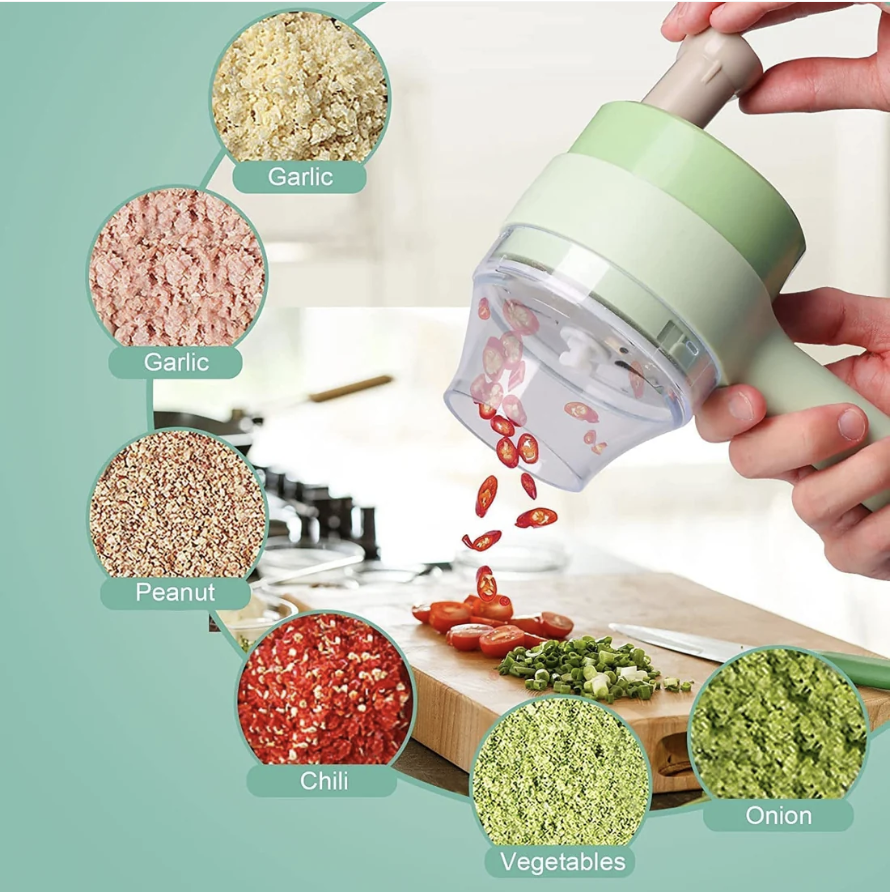 Electric Vegetable Cutter – 4-in-1 Handheld Slicer | Indo Glow