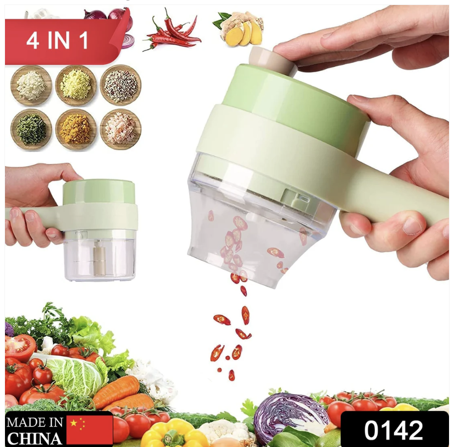 Electric Vegetable Cutter – 4-in-1 Handheld Slicer | Indo Glow