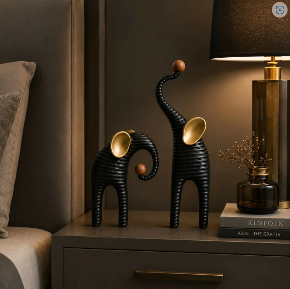 Modern Elephant Showpiece – Elegant Resin Decor for Home & Office