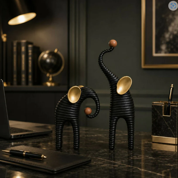 Modern Elephant Showpiece – Elegant Resin Decor for Home & Office