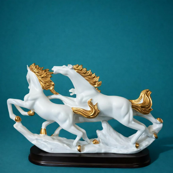 Running Horse Statue – Elegant Resin Home Decor Piece