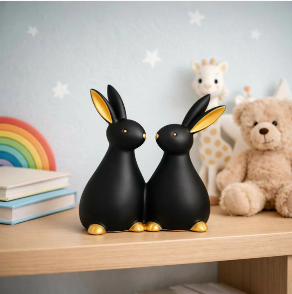 Rabbit Showpiece – Elegant Gold Accents & Modern Decor